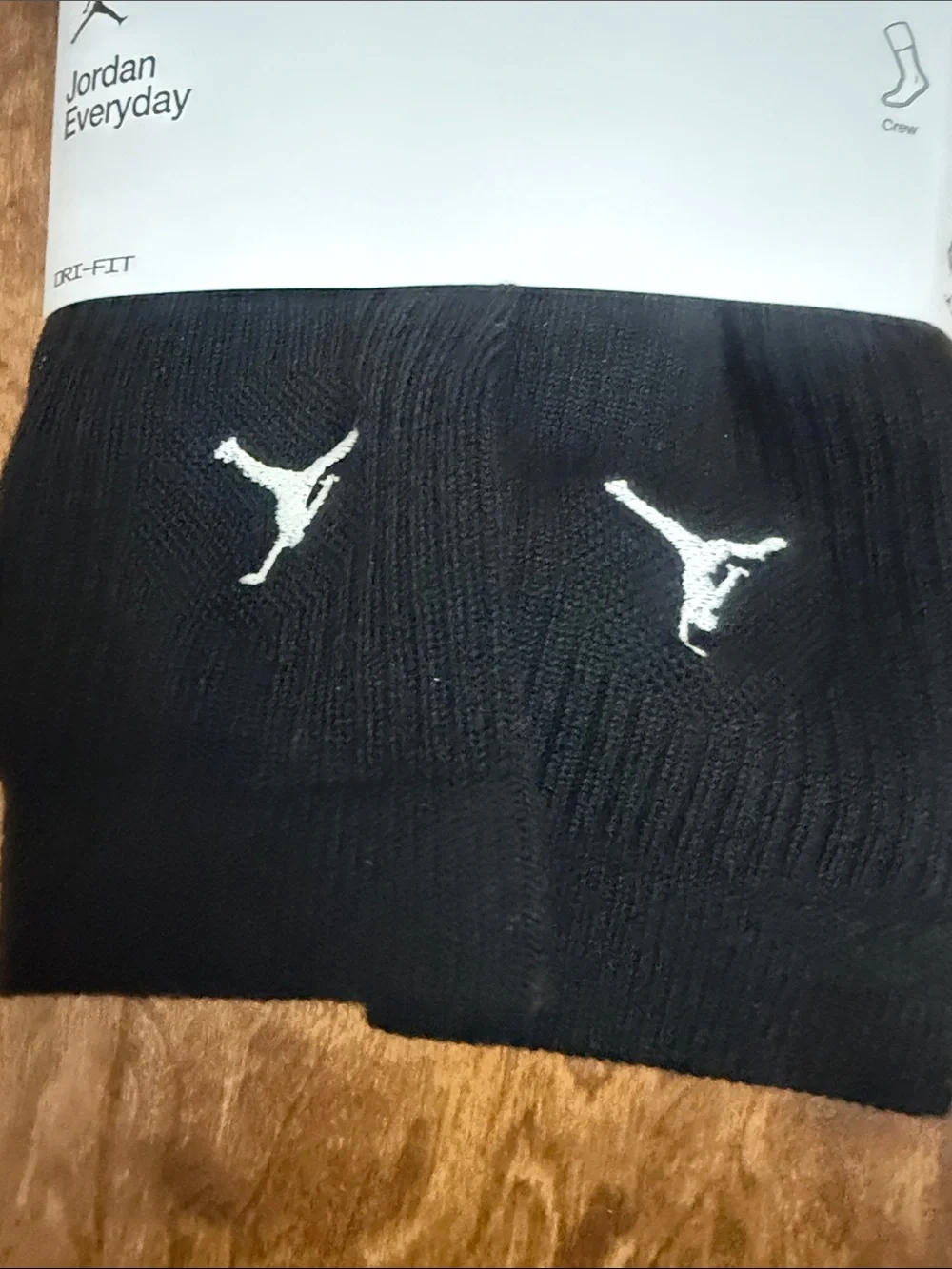 Jordan Black Crew Athletic Socks with White Jumpman - 6 Pack